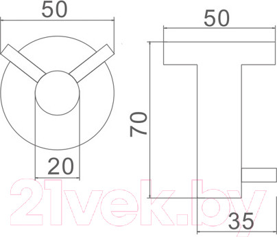 Изображение товара Крючок для ванной Ledeme L71705U-2