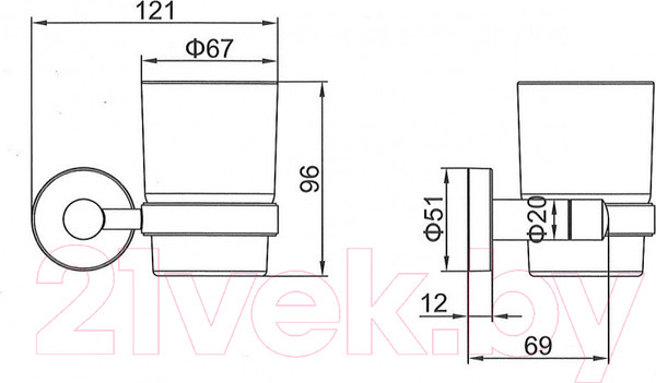 Изображение товара Стакан для зубной щетки и пасты Ledeme L71706U
