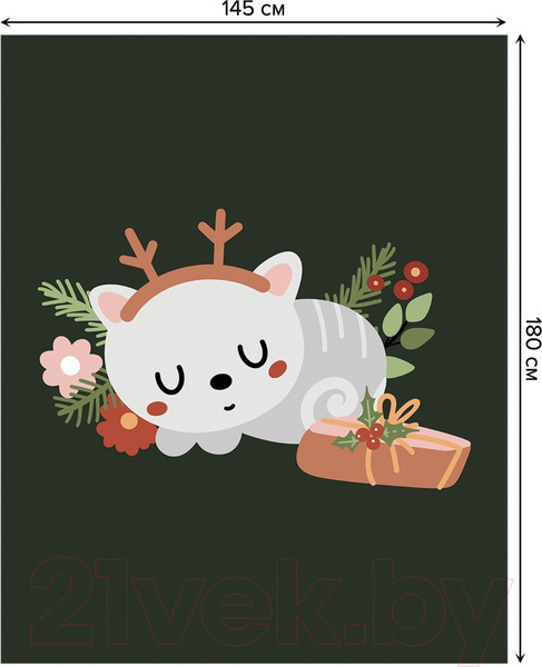 Изображение товара Скатерть JoyArty Котик с рожками / tc_380801 (180x145)