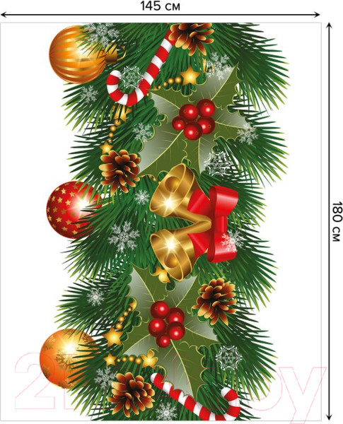 Изображение товара Скатерть JoyArty Новогодняя ветка / tc_37065 (180x145)