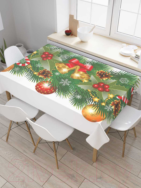 Изображение товара Скатерть JoyArty Новогодняя ветка / tc_37065 (180x145)