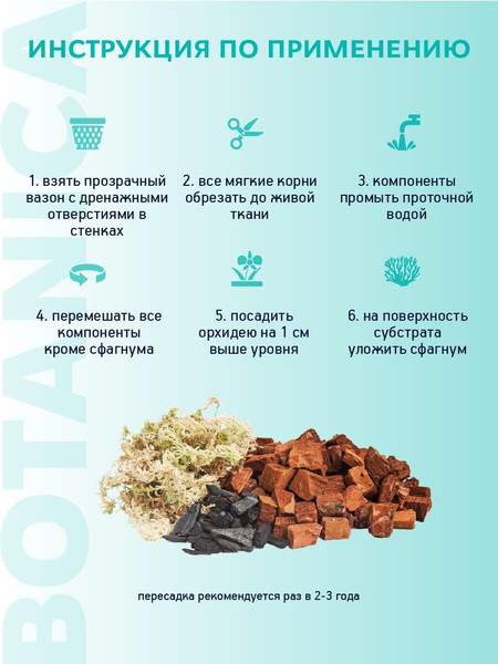 Изображение товара Субстрат BOTANICA Плохо освещенное окно для орхидей (1.5л)