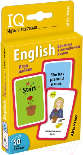 Изображение товара Развивающие карточки Айрис-пресс Умные игры с картами. Времена в английском языке. Игра змейка