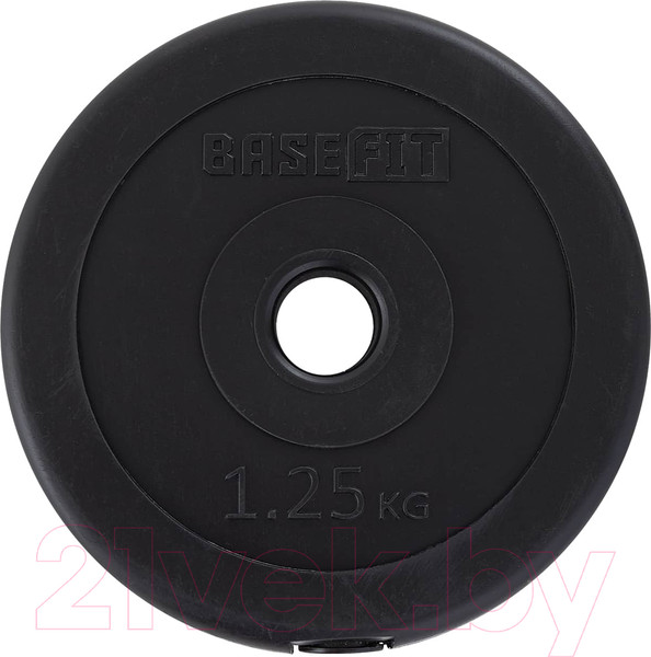 Изображение товара Диск для штанги BaseFit BB-203 (1.25кг, черный)
