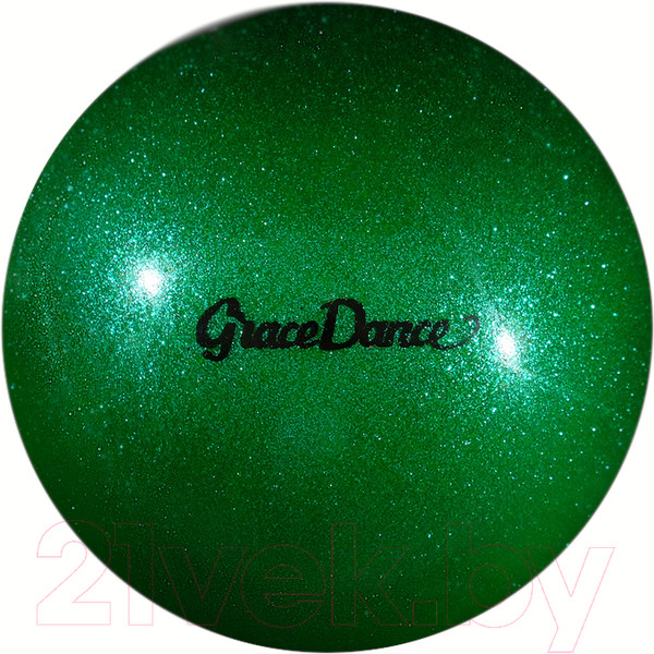 Изображение товара Мяч для художественной гимнастики Grace Dance 4327151 (16.5см, изумрудный/блестки)