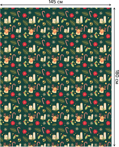 Изображение товара Скатерть JoyArty Рождественские свечи / tc_380847 (180x145)