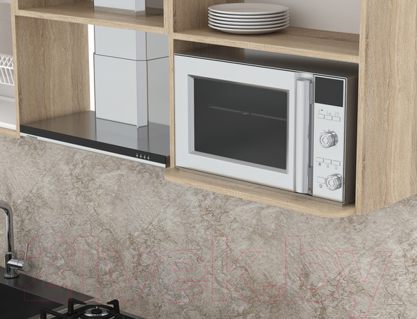 Изображение товара Кухонный гарнитур Интерлиния Мила 1.7 ВТ (дуб белый/дуб золото/дуб бунратти)