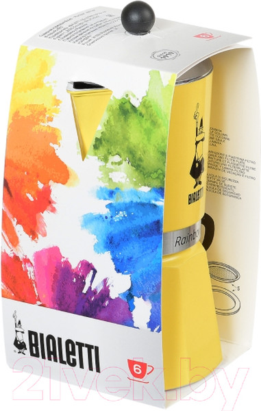 Изображение товара Гейзерная кофеварка Bialetti Rainbow 4983 (6 порций, желтый)