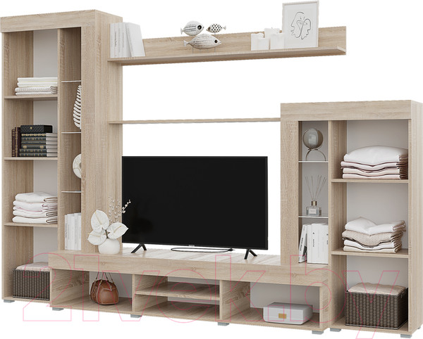 Изображение товара Стенка Горизонт Мебель Дельта (белый/сонома)