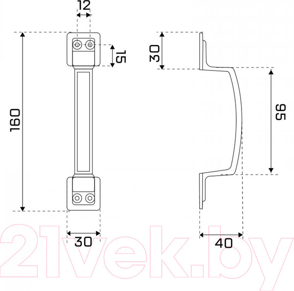 Изображение товара Ручка дверная Стандарт РС 100 CP (хром)