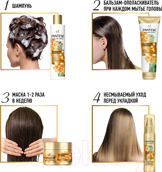Изображение товара Шампунь для волос PANTENE Pro-V Miracles Восстановление и укрепление (250мл)