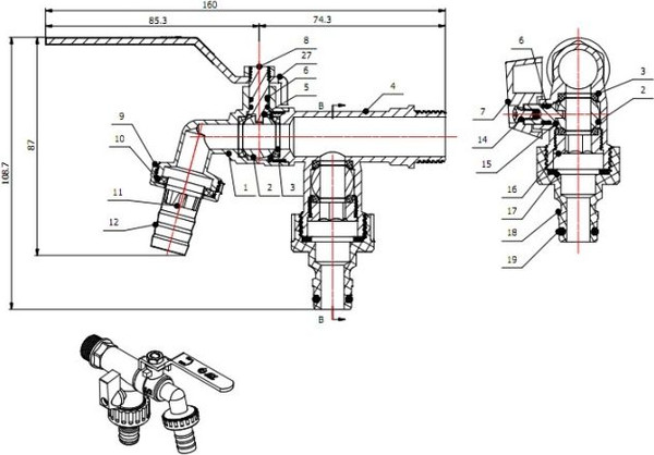 Изображение товара Шаровой кран AV Engineering AVE167003