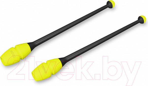 Изображение товара Булавы для художественной гимнастики Indigo Sport IN018 (черный/лимонный)