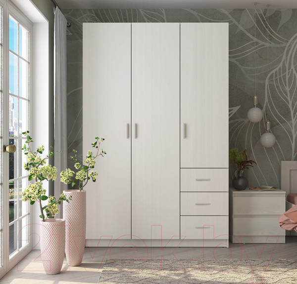 Изображение товара Шкаф Евва УН-03-01/B (белый)