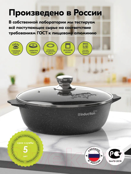 Изображение товара Жаровня Мечта Гранит Induction Pro M34802И (черный)