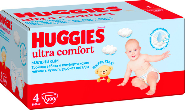 Изображение товара Подгузники детские Huggies Ultra Comfort 4 Disney Box Boy (100шт)
