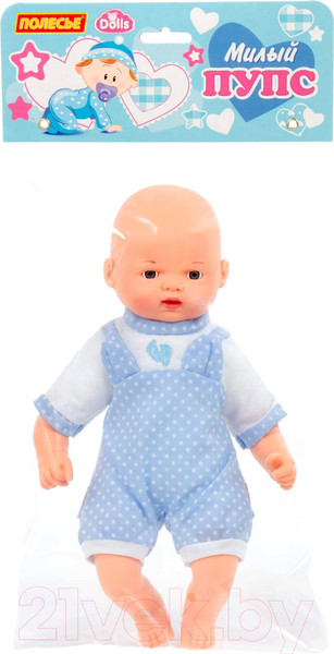 Изображение товара Пупс Полесье Милый в комбинезоне / 71637 (мягконабивной)