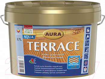 Изображение товара Масло для древесины Aura Wood Terrace Aqua (2.7, коричневый)