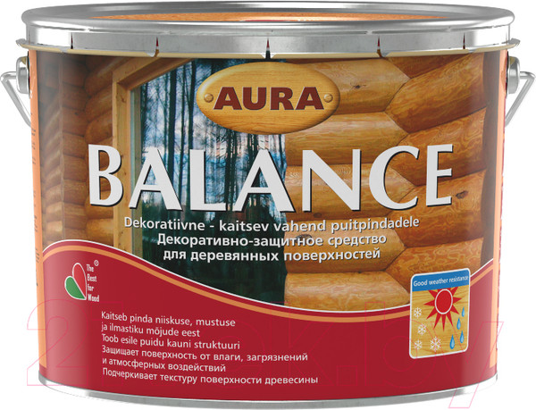 Изображение товара Защитно-декоративный состав Aura Wood Balance (2.7л, тик)