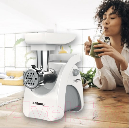 Изображение товара Мясорубка электрическая Zelmer ZMM9801B (белый)