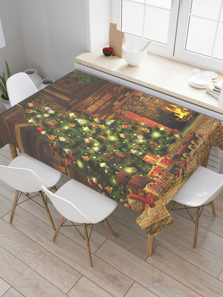 Изображение товара Скатерть JoyArty Праздник у камина / tcox_381929 (120x145)