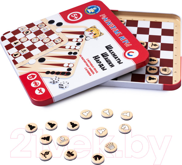 Изображение товара Набор настольных игр Десятое королевство Шахматы, шашки, нарды / 04302