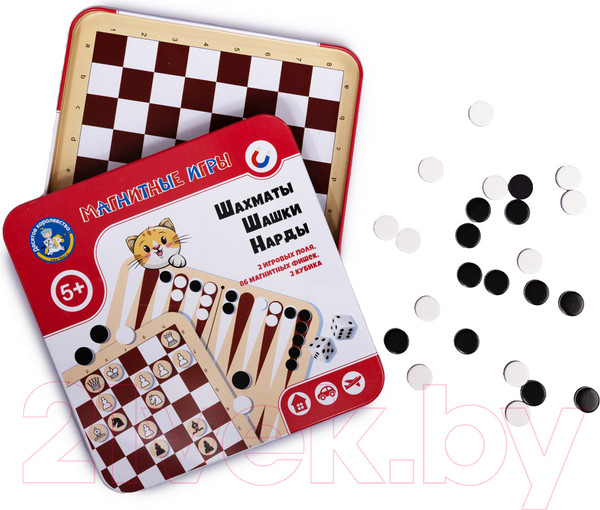 Изображение товара Набор настольных игр Десятое королевство Шахматы, шашки, нарды / 04302