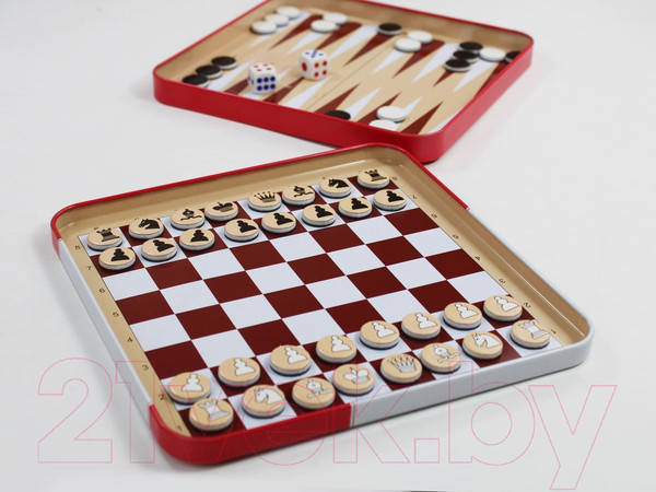 Изображение товара Набор настольных игр Десятое королевство Шахматы, шашки, нарды / 04302