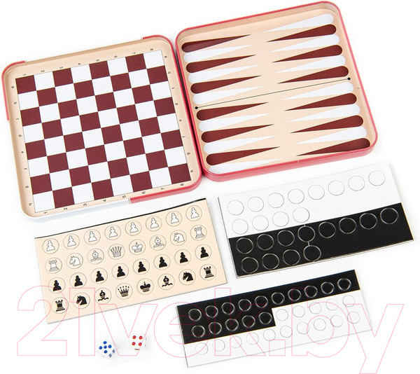 Изображение товара Набор настольных игр Десятое королевство Шахматы, шашки, нарды / 04302