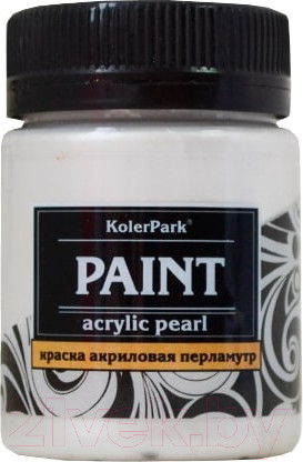 Изображение товара Акриловая краска KolerPark Акриловая Премиум (50мл, белый перламутр)