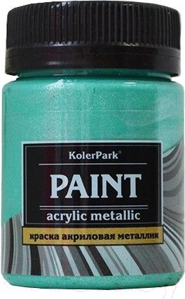 Изображение товара Акриловая краска KolerPark Акриловая Премиум (50мл, изумруд металлик)