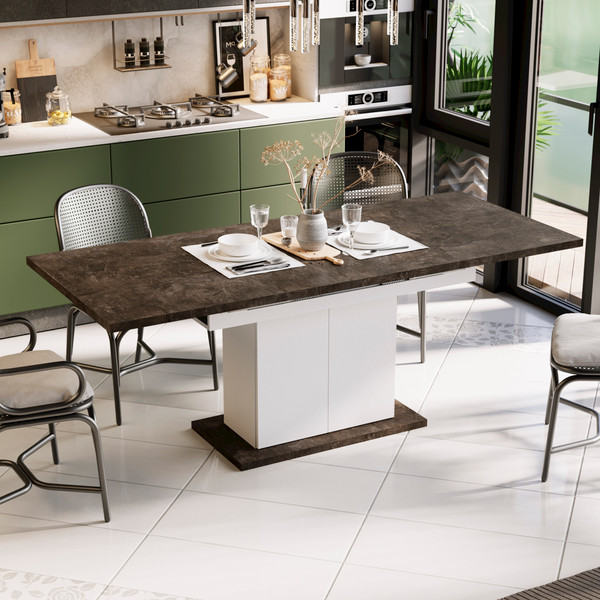 Изображение товара Обеденный стол ТриЯ Детройт Тип 1 (белый/ателье темный)