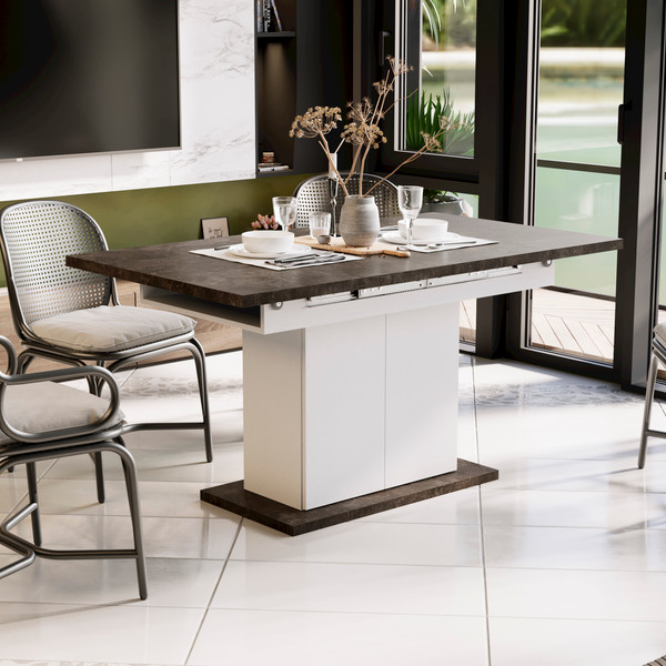 Изображение товара Обеденный стол ТриЯ Детройт Тип 1 (белый/ателье темный)