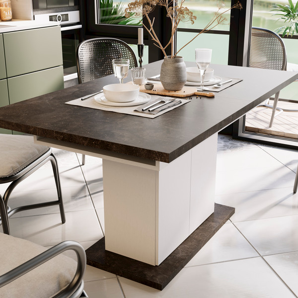 Изображение товара Обеденный стол ТриЯ Детройт Тип 1 (белый/ателье темный)