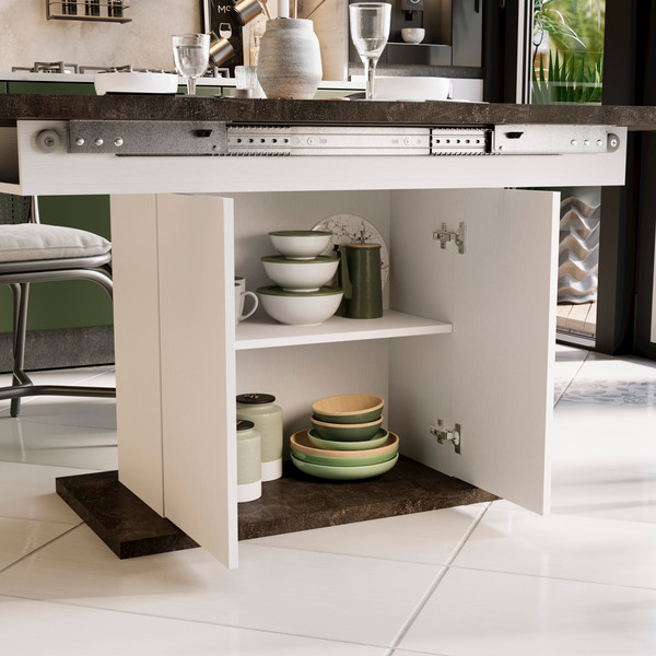 Изображение товара Обеденный стол ТриЯ Детройт Тип 1 (белый/ателье темный)