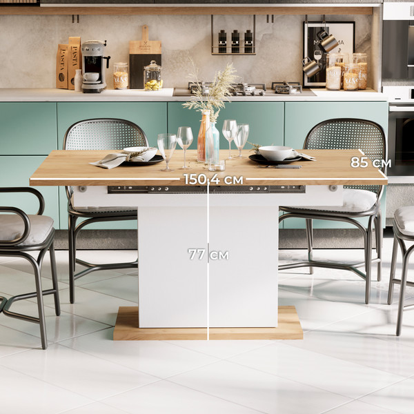 Изображение товара Обеденный стол ТриЯ Детройт Тип 1 (белый/дуб крафт золотой)