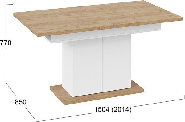 Изображение товара Обеденный стол ТриЯ Детройт Тип 1 (белый/дуб крафт золотой)