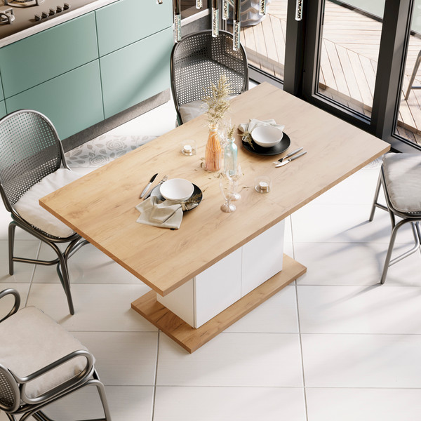 Изображение товара Обеденный стол ТриЯ Детройт Тип 1 (белый/дуб крафт золотой)