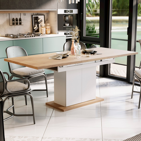 Изображение товара Обеденный стол ТриЯ Детройт Тип 1 (белый/дуб крафт золотой)