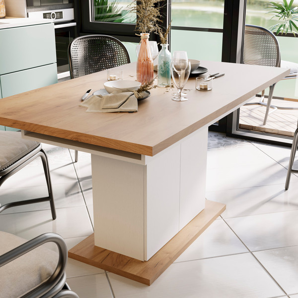 Изображение товара Обеденный стол ТриЯ Детройт Тип 1 (белый/дуб крафт золотой)