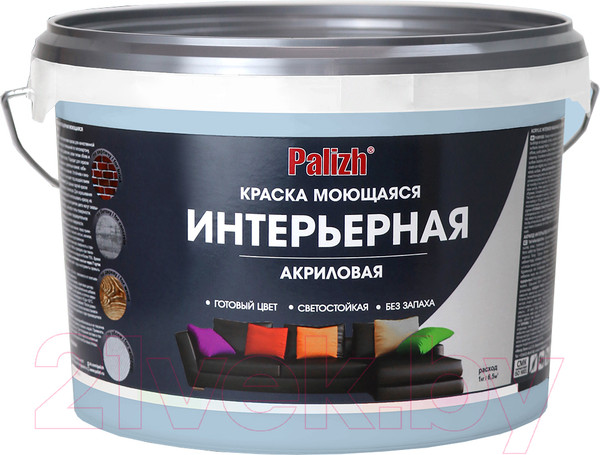 Изображение товара Краска Palizh Акриловая интерьерная моющаяся (3.7кг, можжевельник)