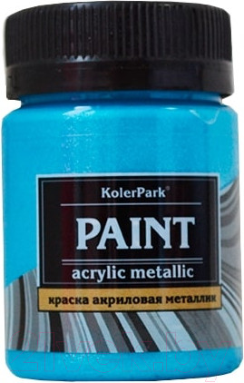 Изображение товара Акриловая краска KolerPark Акриловая Премиум (50мл, синий металлик)