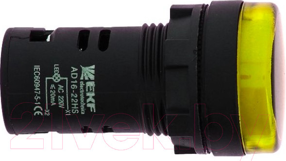 Изображение товара Лампа сигнальная EKF AD16-22HS / LEDM-AD16-O (желтый)