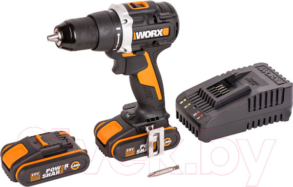 Изображение товара Аккумуляторная дрель-шуруповерт Worx WX102 (кейс)