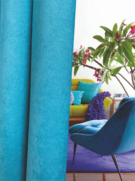 Изображение товара Штора Ника Зварико 777270 200x270 (мятно-бирюзовый/голубой 12482)