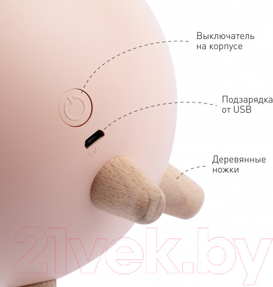 Изображение товара Ночник ЭРА NLED-468-1W-P / Б0052816 (розовый)