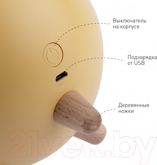 Изображение товара Ночник ЭРА NLED-468-1W-Y / Б0052815 (желтый)