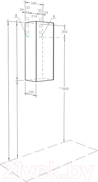 Изображение товара Шкаф для ванной Акватон Асти (1A262903AX010)