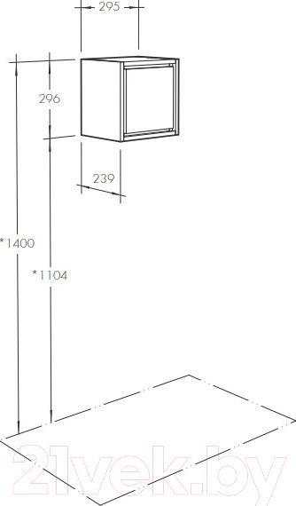 Изображение товара Шкаф для ванной Акватон Уэльс (1A267803WA6A0)