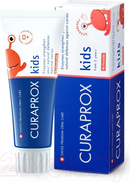 Изображение товара Зубная паста Curaprox Kids Zero Клубника (60мл)